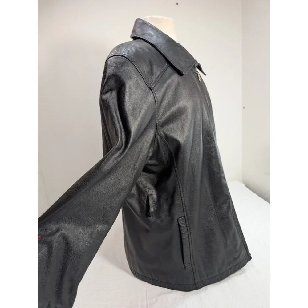 Wilsons Leather jacket women's size XL vintage 90s black moto - Picture 12 of 14